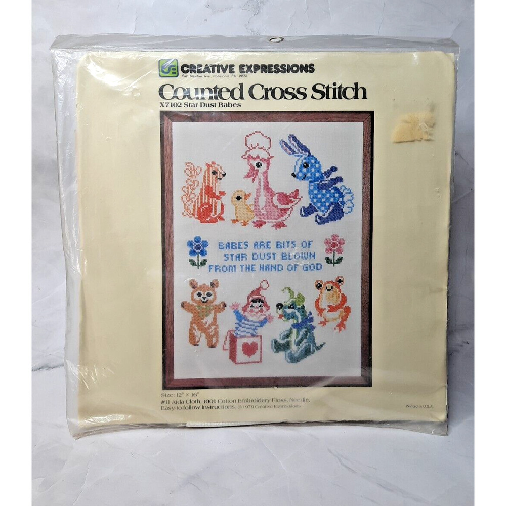Creative Expressions Counted Cross Stitch Kit X7102 Star Dust Babes Nursery Baby